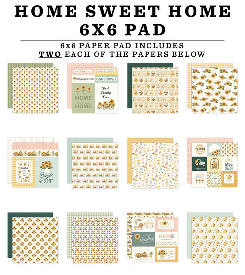 3 Pack - Carta Bella Double Sided 6x6 Paper Pad-Home Sweet Home - 5A003W7G-1HRVD