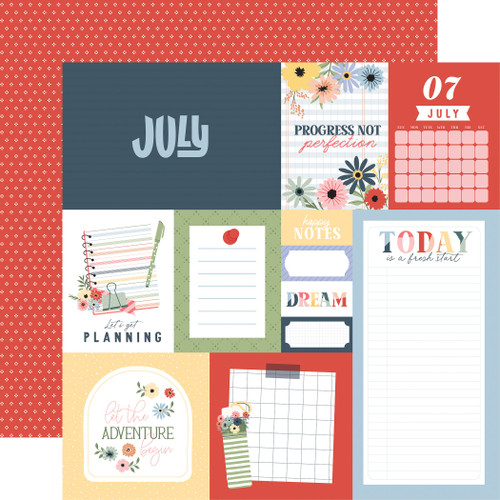 25 Pack - Echo Park One Day At A Time Cardstock 12"X12"-July - 5A003WCG-1HRZM - 810220753644