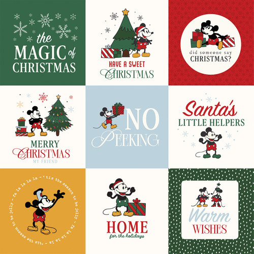 25 Pack - Echo Park Mouse And Me Christmas Cardstock 12"X12"-4x4 Journaling Cards - 5A003W3J-1HRQ3