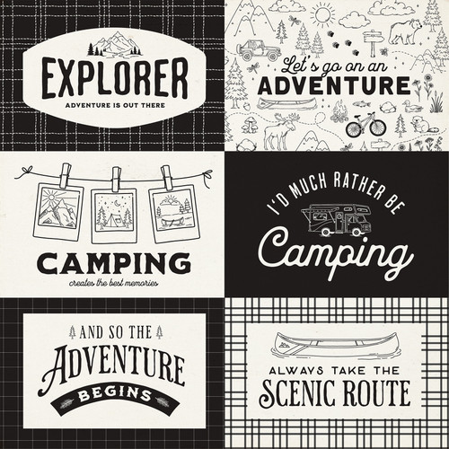 25 Pack - Carta Bella Great Outdoors Cardstock 12"X12"-6x4 Journaling Cards - 5A003W90-1HRVX