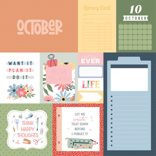 25 Pack - Echo Park One Day At A Time Cardstock 12"X12"-October - 5A003WCR-1HRYX