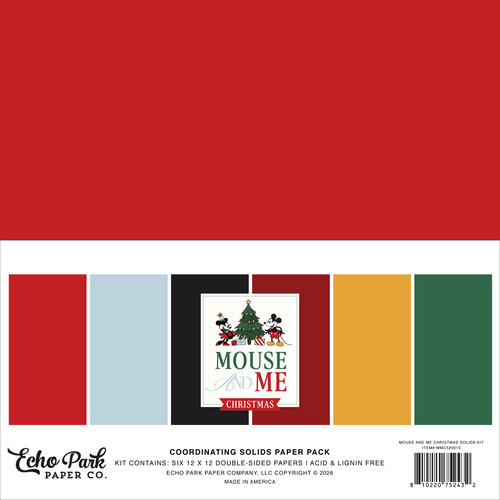 3 Pack - Echo Park Solids Kit 12"X12"-Mouse And Me Christmas - 5A003W43-1HRNT - 810220752432