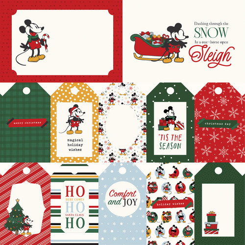 25 Pack - Echo Park Mouse And Me Christmas Cardstock 12"X12"-Multi Journaling Cards - 5A003W3S-1HRPD