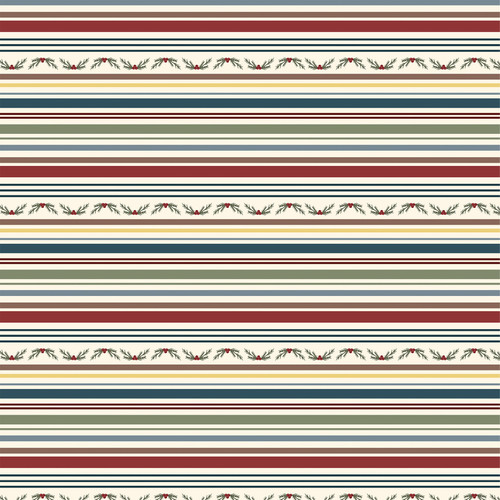 25 Pack - Echo Park Joy To The World Cardstock 12"X12"-Holly And Stripes - 5A003W28-1HRML