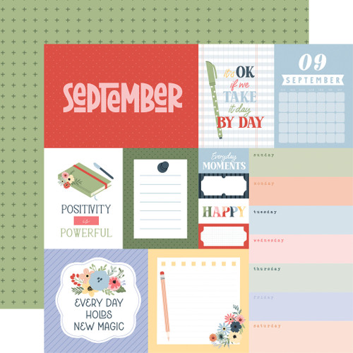 25 Pack - Echo Park One Day At A Time Cardstock 12"X12"-September - 5A003WCQ-1HRZ1 - 810220753668