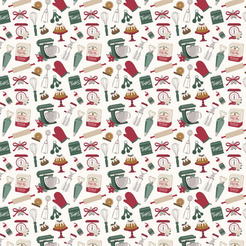 25 Pack - Echo Park Baking Christmas Cheer Cardstock 12"X12"-Holiday Baking - 5A003VZG-1HRJ3