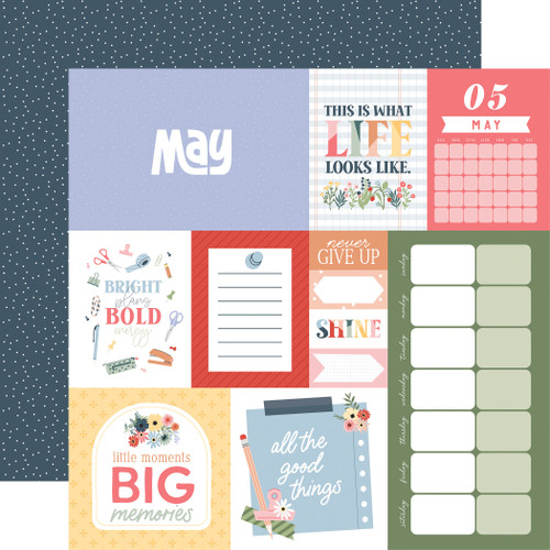 25 Pack - Echo Park One Day At A Time Cardstock 12"X12"-May - 5A003WCC-1HRZL - 810220753620
