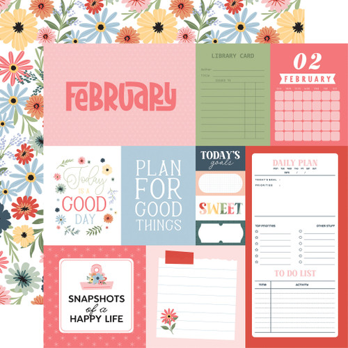 25 Pack - Echo Park One Day At A Time Cardstock 12"X12"-February - 5A003WC4-1HRZC - 810220753590