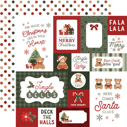 25 Pack - Carta Bella Have A Beary Christmas Cardstock 12"X12"-Teddy Journaling Cards - 5A003W1H-1HRLH - 810220751671