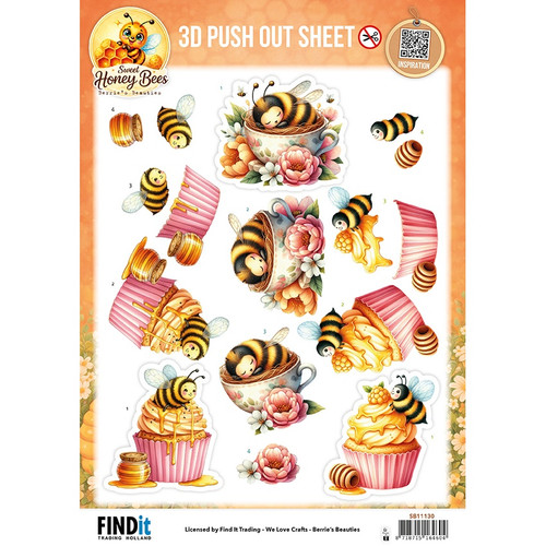 10 Pack - Find It Trading Sweet Honey Bees 3D Pushout Sheet-Honey Bee Delights - 5A003WNT-1HS8V - 8718715164604