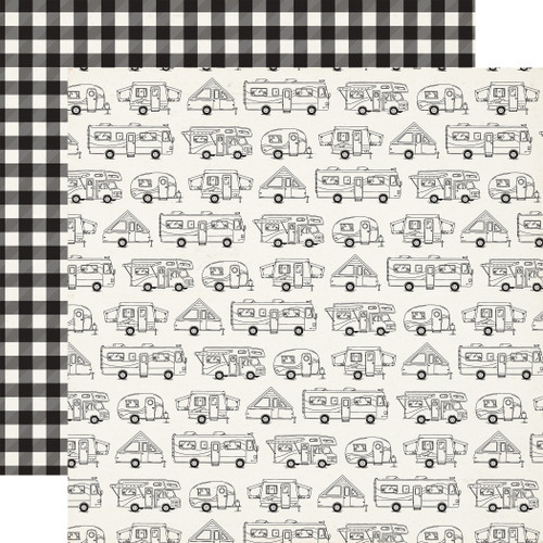 25 Pack - Carta Bella Great Outdoors Cardstock 12"X12"-Camper Life - 5A003W91-1HRW9 - 810220755280