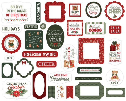 3 Pack - Carta Bella Ephemera-Have A Beary Christmas - 5A003W1T-1HRLK