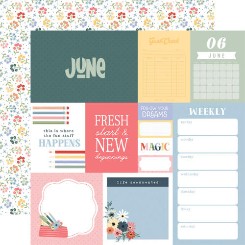 25 Pack - Echo Park One Day At A Time Cardstock 12"X12"-June - 5A003WCD-1HRZH - 810220753637