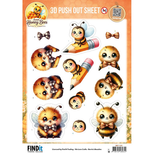 10 Pack - Find It Trading Sweet Honey Bees 3D Pushout Sheet-Little Buzzers - 5A003WNV-1HS8W - 8718715164611