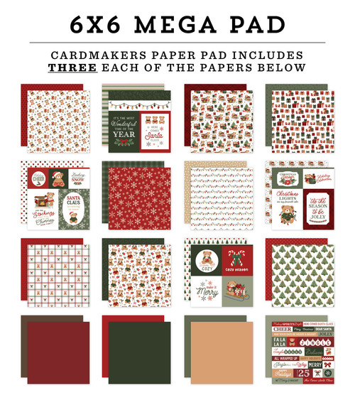 3 Pack - Carta Bella Mega Pad 6"X6"-Have A Beary Christmas - 5A003W1K-1HRLJ