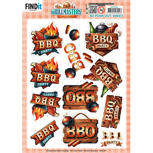 10 Pack - Find It Trading Grillmasters 3D Pushout Sheet-Backyard Feast - 5A003WNM-1HS92 - 8718715164543