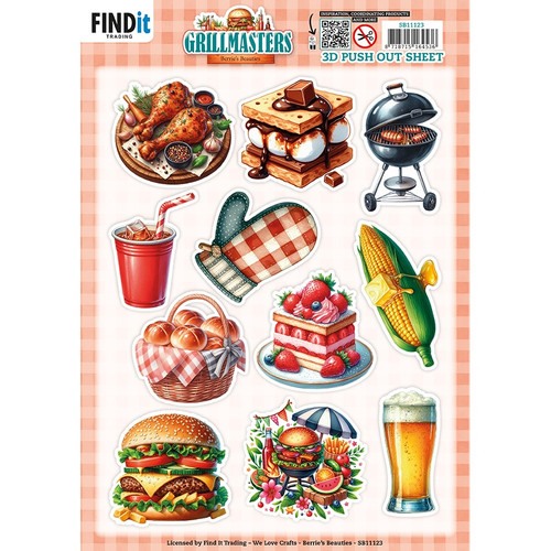 10 Pack - Find It Trading Grillmasters 3D Pushout Sheet-Assorti - 5A003WNF-1HS94 - 8718715164536