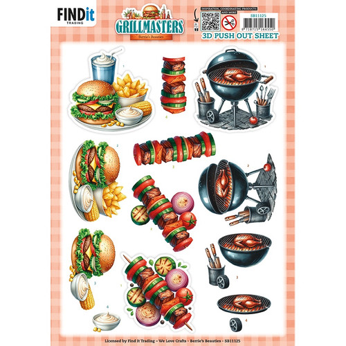 10 Pack - Find It Trading Grillmasters 3D Pushout Sheet-Flame Grilled Favorites - 5A003WNJ-1HS96 - 8718715164550