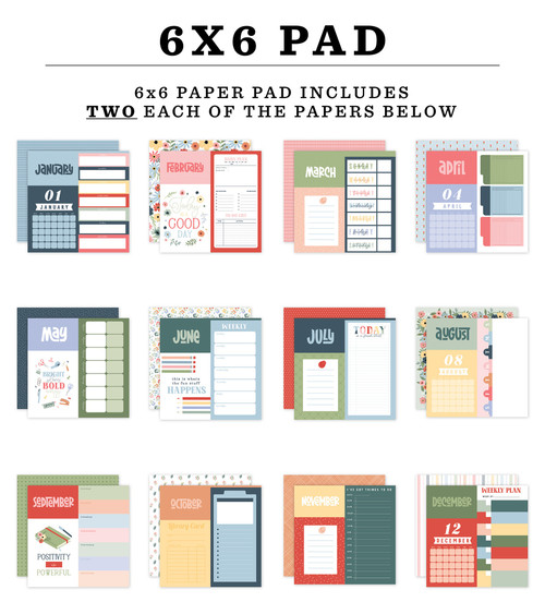 3 Pack - Echo Park Double Sided 6x6 Paper Pad-One Day At A Time - 5A003WD4-1HRZX