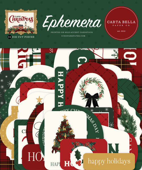 3 Pack - Carta Bella Ephemera-Classic Christmas - 5A003W12-1HRKB - 810220754542