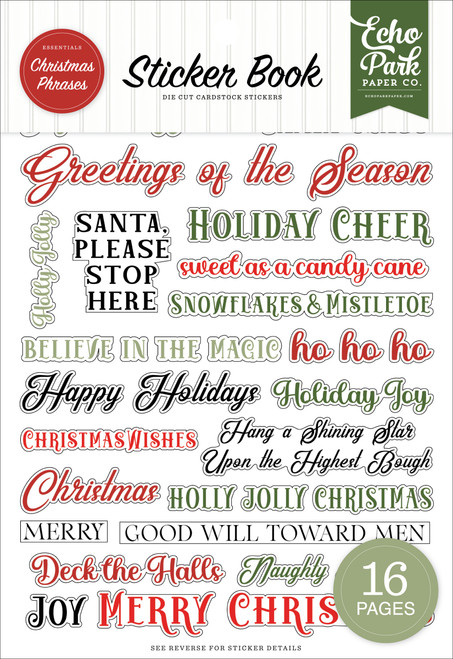 Echo Park Sticker Book-Christmas Phrases - 5A003W51-1HRR0 - 810208647354