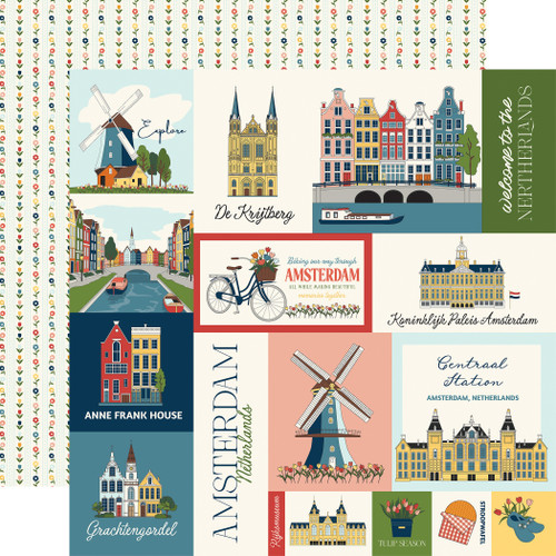 25 Pack - Carta Bella Amsterdam Cardstock 12"X12"-Multi Journaling Cards - 5A003WB4-1HRXD - 810220752869