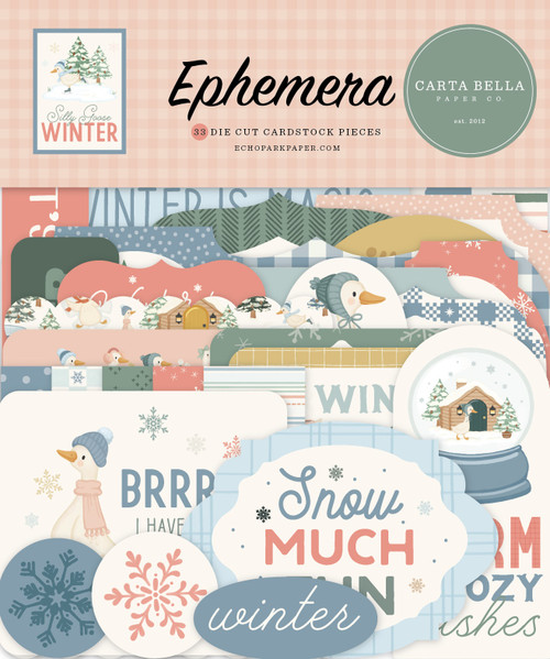 3 Pack - Carta Bella Ephemera-Silly Goose Winter - 5A003W6W-1HRTF - 810220754832