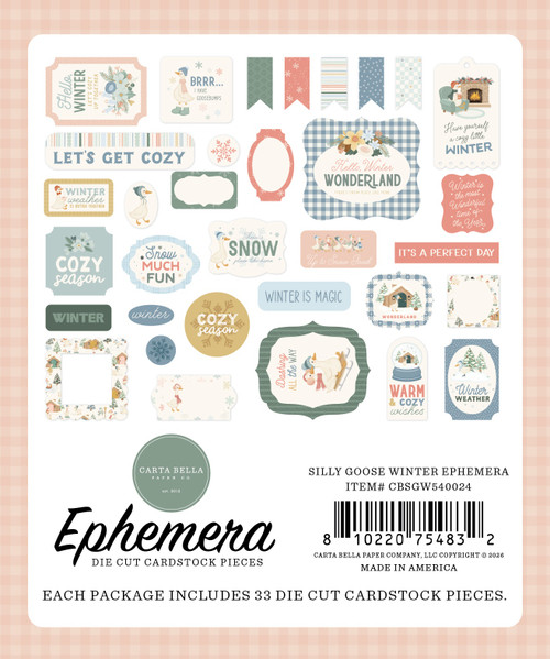 3 Pack - Carta Bella Ephemera-Silly Goose Winter - 5A003W6W-1HRTF