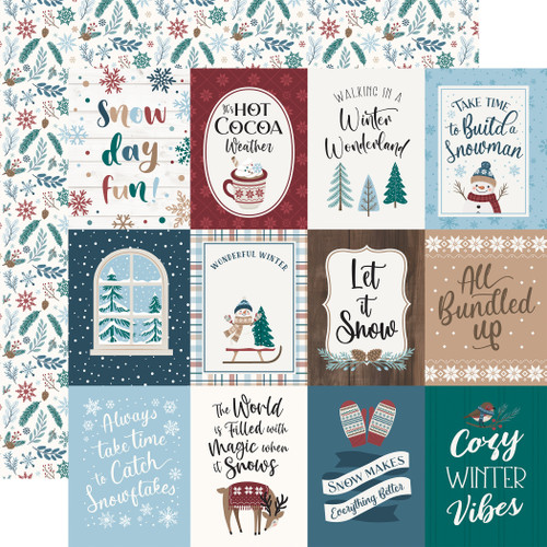 25 Pack - Echo Park Wonderful Winter Days Cardstock 12"X12"-3x4 Journaling Cards - 5A003W5C-1HRS0 - 810220753354