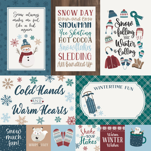 25 Pack - Echo Park Wonderful Winter Days Cardstock 12"X12"-Winter Journaling Cards - 5A003W63-1HRS4
