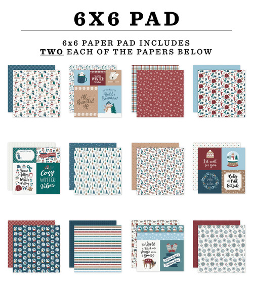 3 Pack - Echo Park Double Sided 6x6 Paper Pad-Wonderful Winter Days - 5A003W5S-1HRSB