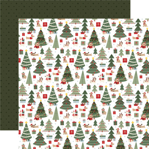 25 Pack - Echo Park Here Comes Santa Paw Cardstock 12"X12"-Christmas Trees - 5A003W0P-1HRJV - 810220752005