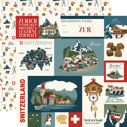 25 Pack - Carta Bella Switzerland Cardstock 12"X12"-Swiss Journaling Cards - 5A003WBR-1HRXY - 810220753019