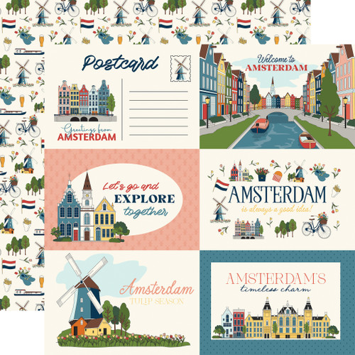 25 Pack - Carta Bella Amsterdam Cardstock 12"X12"-6x4 Journaling Cards - 5A003WB1-1HRXV - 810220752845
