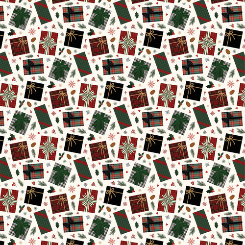 25 Pack - Carta Bella Classic Christmas Cardstock 12"X12"-Wrapped Up Presents - 5A003W15-1HRKW