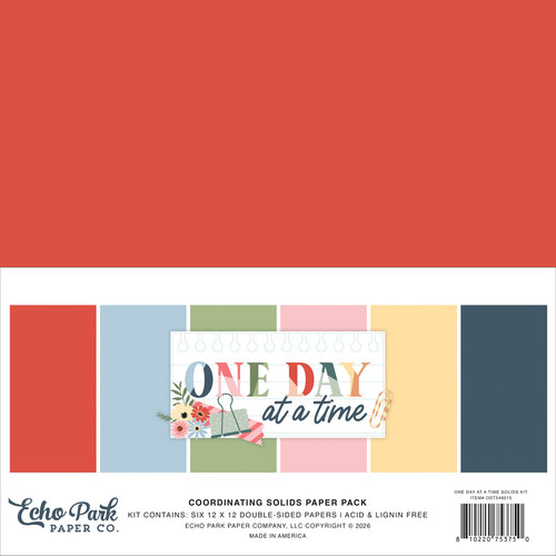 Echo Park Solids Kit 12"X12"-One Day At A Time - 5A003WC7-1HRZR - 810220753750