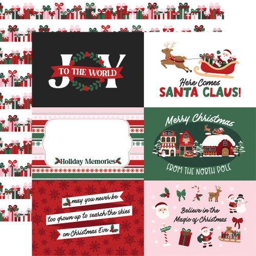 25 Pack - Echo Park North Pole Christmas Cardstock 12"X12"-6x4 Journaling Cards - 5A003VYJ-1HRG7 - 810220751244