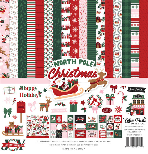 Echo Park Collection Kit 12"X12"-North Pole Christmas - 5A003VY1-1HRG9 - 810220751305