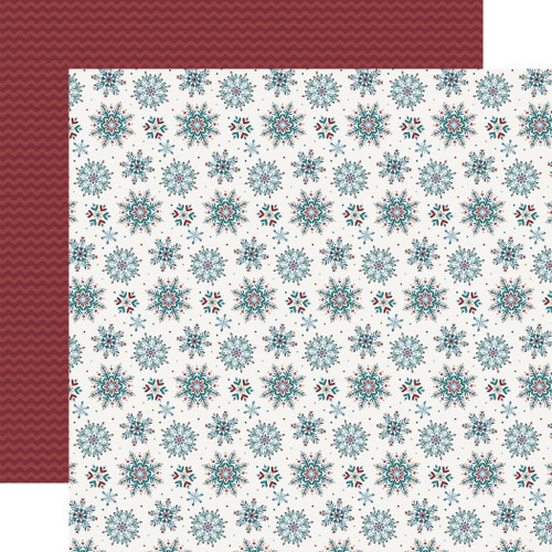 25 Pack - Echo Park Wonderful Winter Days Cardstock 12"X12"-Fancy Snowflakes - 5A003W64-1HRSN - 810220753453
