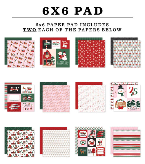 3 Pack - Echo Park Double-Sided Paper Pad 6"X6"-North Pole Christmas - 5A003VYK-1HRG6