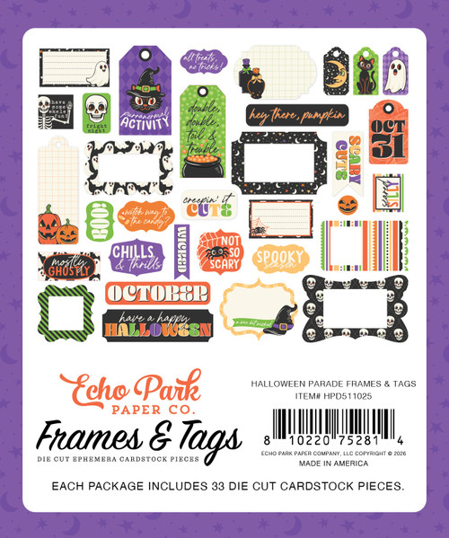 3 Pack - Echo Park Frames & Tags Ephemera-Halloween Parade - 5A003VW7-1HRBS