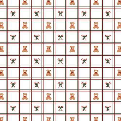 25 Pack - Carta Bella Have A Beary Christmas Cardstock 12"X12"-Teddy Bear Plaid - 5A003W1H-1HRLF