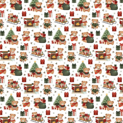 25 Pack - Carta Bella Have A Beary Christmas Cardstock 12"X12"-Teddy Festivities - 5A003W1H-1HRLB