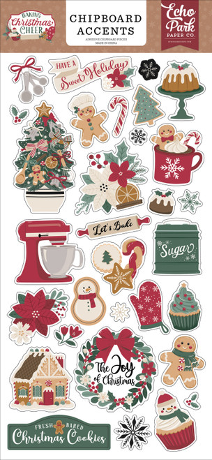 3 Pack - Echo Park Chipboard Accents 6"X13"-Baking Christmas Cheer - 5A003VYW-1HRH2 - 810208649679