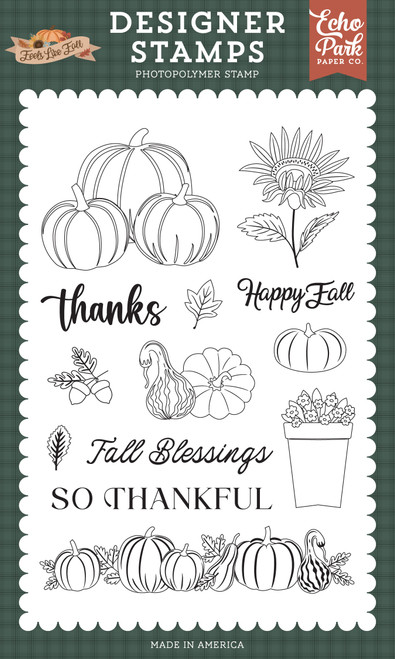 Echo Park Stamp Set-Squash And Pumpkins - 5A003VXT-1HRFN - 810220750254