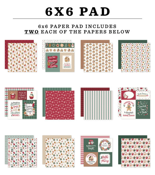 3 Pack - Echo Park Double-Sided Paper Pad 6"X6"-Baking Christmas Cheer - 5A003VYY-1HRH3