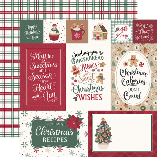 25 Pack - Echo Park Baking Christmas Cheer Cardstock 12"X12"-Baking Journaling Cards - 5A003VZG-1HRH6 - 810220751442