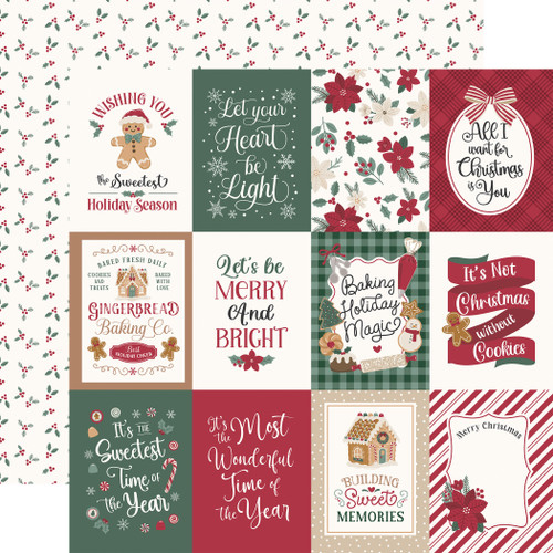 25 Pack - Echo Park Baking Christmas Cheer Cardstock 12"X12"-3x4 Journaling Cards - 5A003VZG-1HRH9 - 810220751626