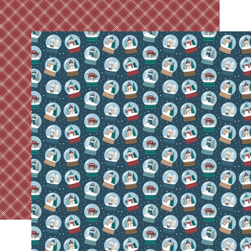25 Pack - Echo Park Wonderful Winter Days Cardstock 12"X12"-Snowman Snowglobes - 5A003W61-1HRSQ - 810220753422