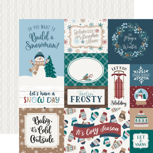 25 Pack - Echo Park Wonderful Winter Days Cardstock 12"X12"-Multi Journaling Cards - 5A003W5L-1HRSM - 810220753385